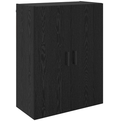 Vegghengt skap 2 pcs Svart Eik 69,5 x 34 x 90 cm Konstruert tre