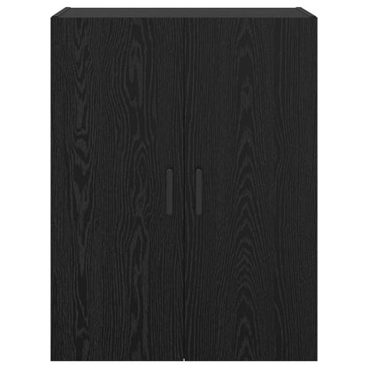 Vegghengt skap 2 pcs Svart Eik 69,5 x 34 x 90 cm Konstruert tre