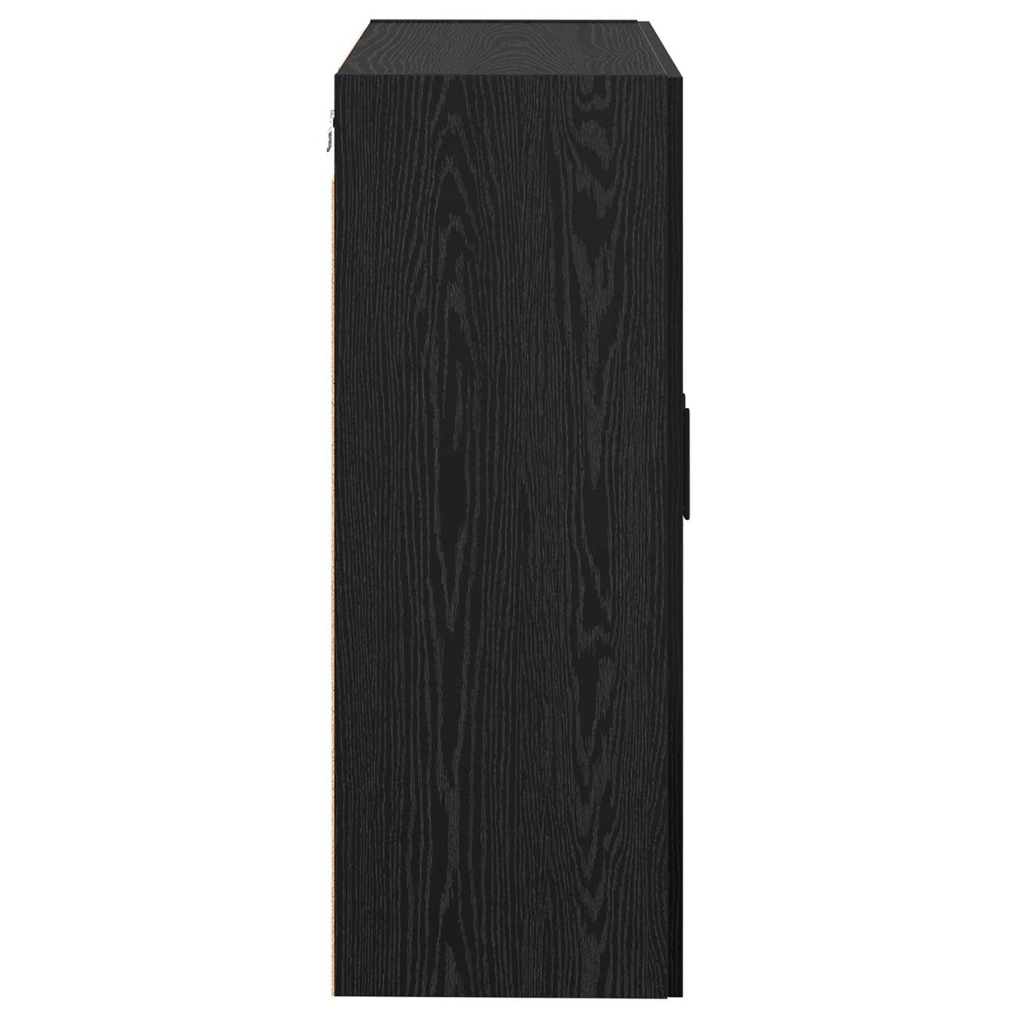 Vegghengt skap 2 pcs Svart Eik 69,5 x 34 x 90 cm Konstruert tre