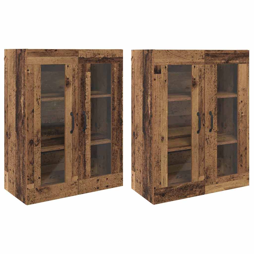 Veggskap Gammelt Tre 2 stk 69.5 x 34 x 90 cm
