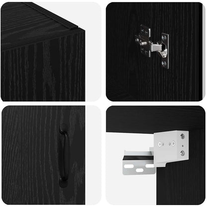 Veggskap Svart Eik 2 stk 69.5 x 34 x 90 cm