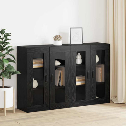 Veggskap Svart Eik 2 stk 69.5 x 34 x 90 cm