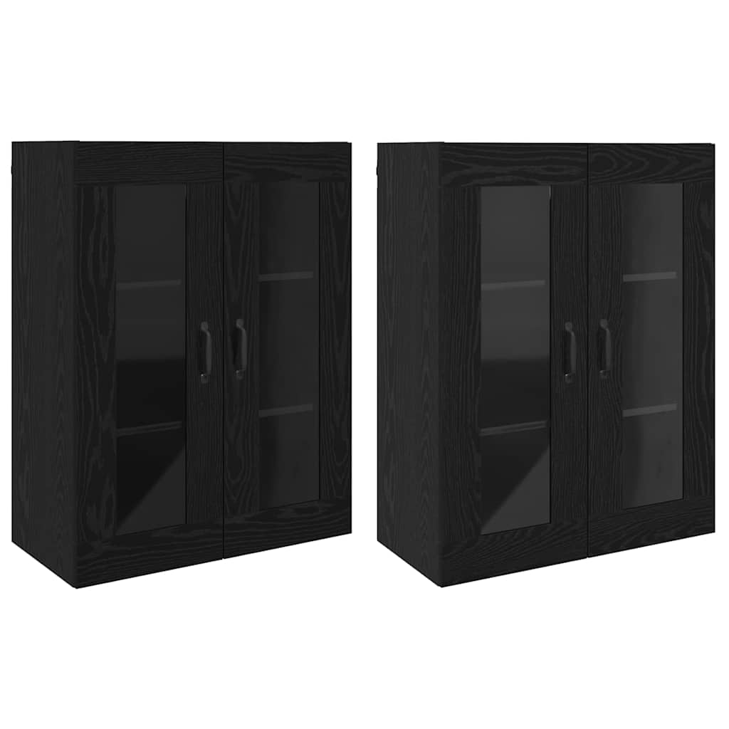 Veggskap Svart Eik 2 stk 69.5 x 34 x 90 cm