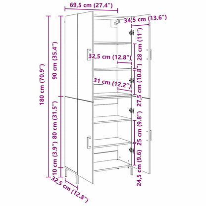Skap Gammelt Tre 69.5 x 34 x 180 cm