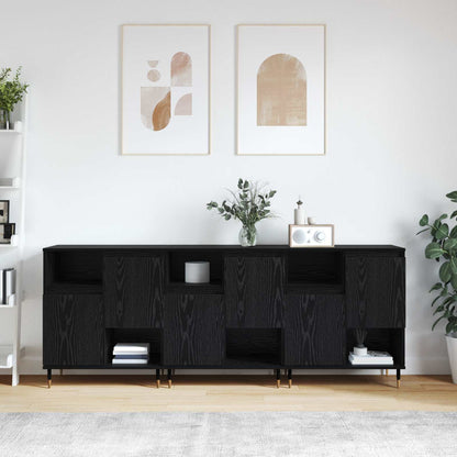 Skap 3 pcs Svart Eik