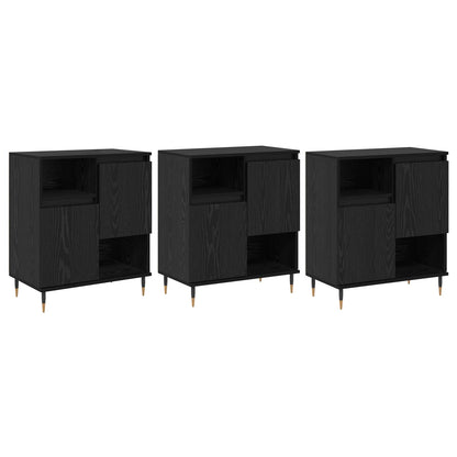 Skap 3 pcs Svart Eik