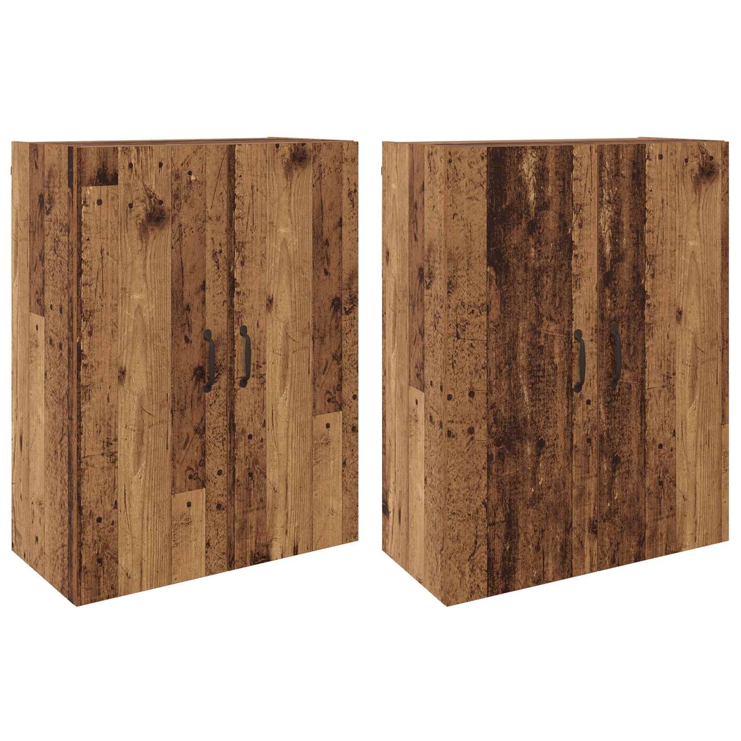 Vegghengt skap Veggmontert 2 pcs Gammelt tre 69,5 x 34 x 90 cm