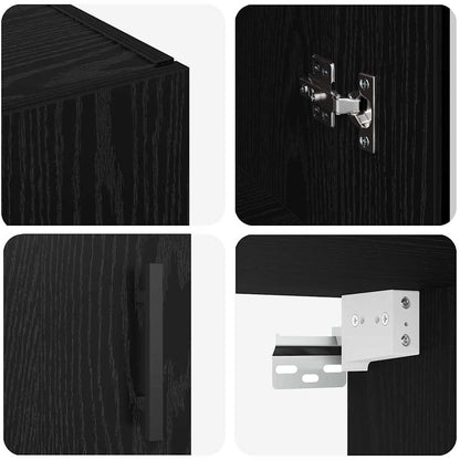 Veggskap Svart Eik 2 stk 69.5 x 34 x 90 cm
