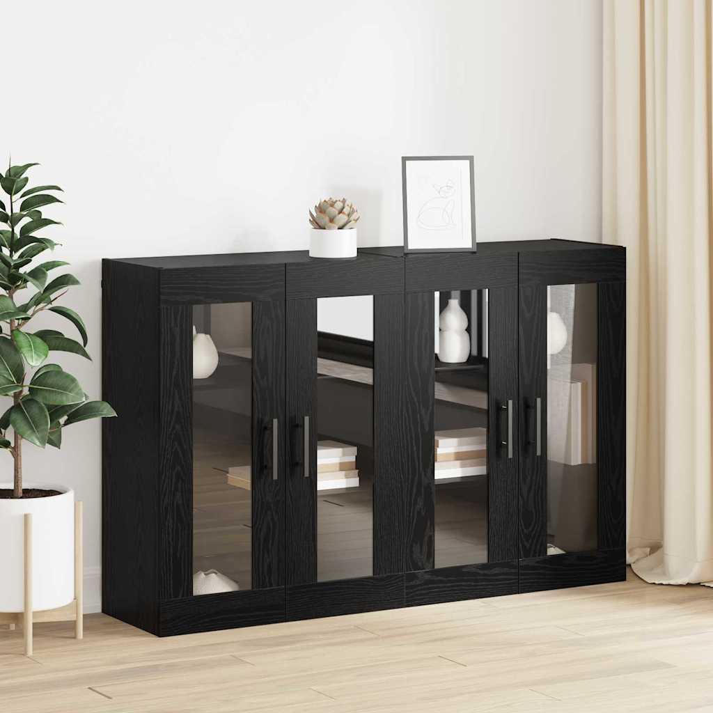 Veggskap Svart Eik 2 stk 69.5 x 34 x 90 cm