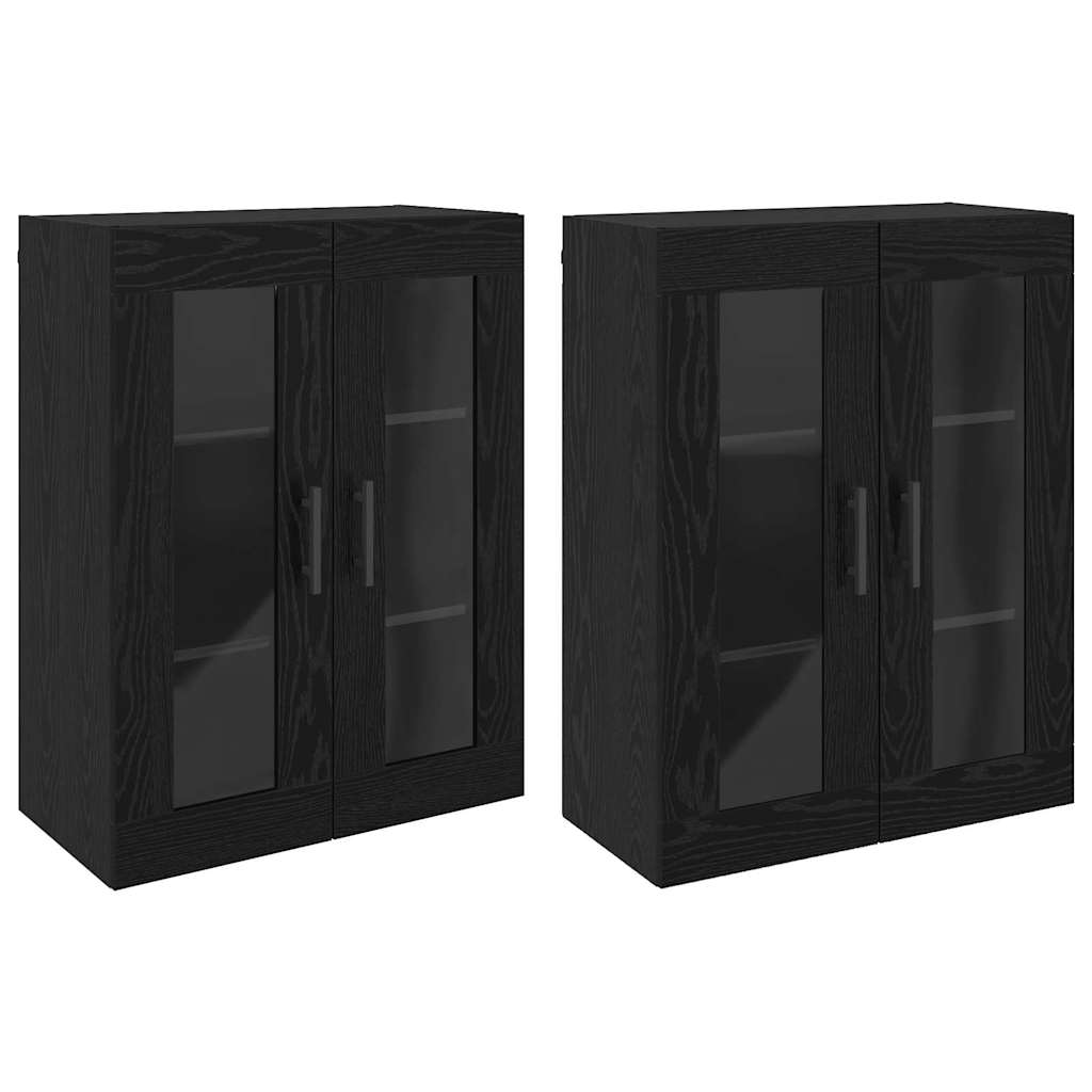 Veggskap Svart Eik 2 stk 69.5 x 34 x 90 cm