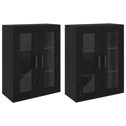 Veggskap Svart Eik 2 stk 69.5 x 34 x 90 cm