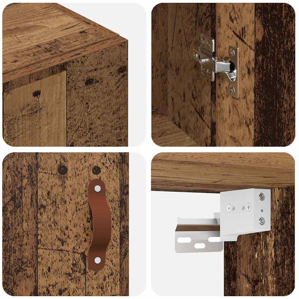 Veggskap Gammelt Tre 2 stk 69.5 x 34 x 90 cm