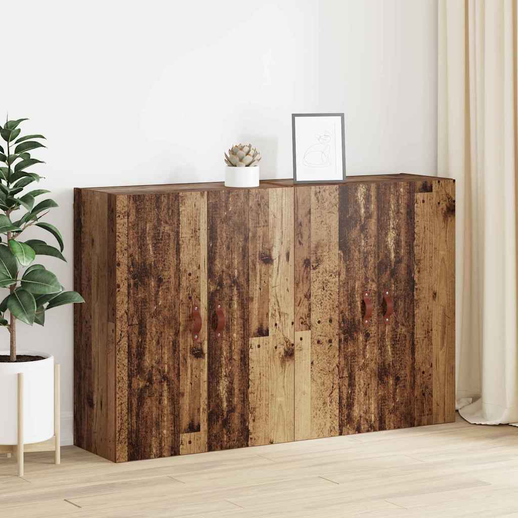 Veggskap Gammelt Tre 2 stk 69.5 x 34 x 90 cm
