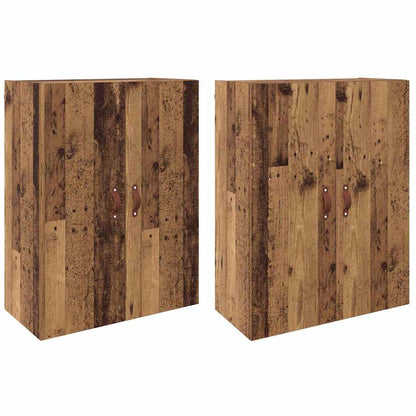 Veggskap Gammelt Tre 2 stk 69.5 x 34 x 90 cm