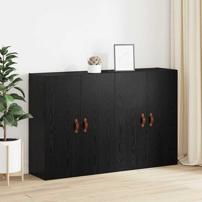 Veggskap Svart Eik 2 stk 69.5 x 34 x 90 cm
