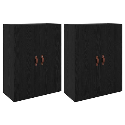Veggskap Svart Eik 2 stk 69.5 x 34 x 90 cm