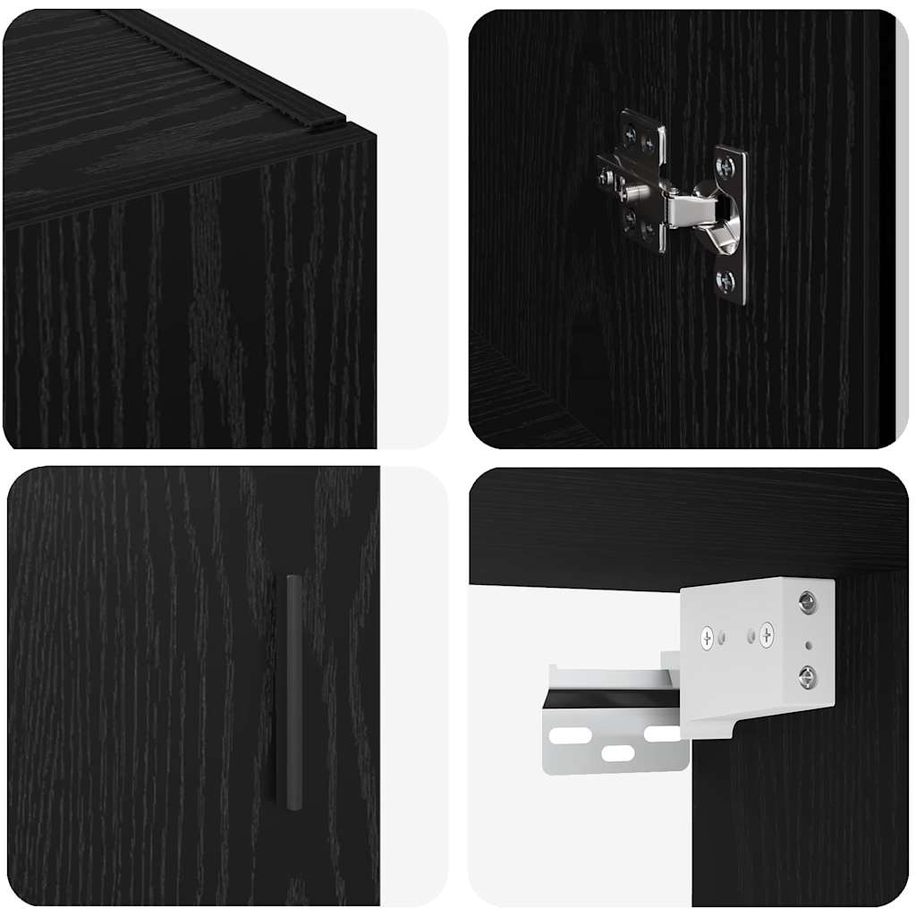 Veggskap Svart Eik 2 stk 69.5 x 34 x 90 cm