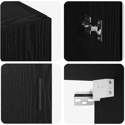 Veggskap Svart Eik 2 stk 69.5 x 34 x 90 cm