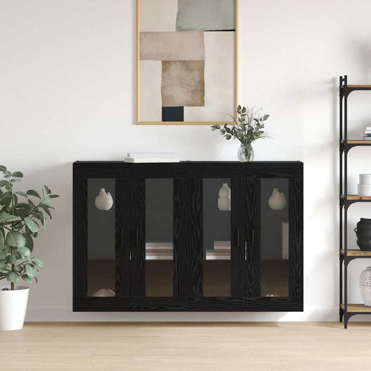 Veggskap Svart Eik 2 stk 69.5 x 34 x 90 cm