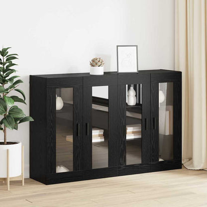 Veggskap Svart Eik 2 stk 69.5 x 34 x 90 cm