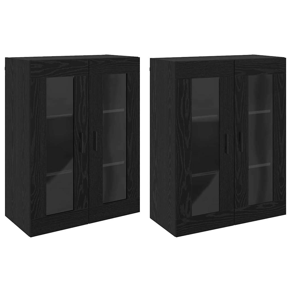 Veggskap Svart Eik 2 stk 69.5 x 34 x 90 cm