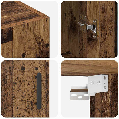 Veggskap Gammelt Tre 2 stk 69.5 x 34 x 90 cm