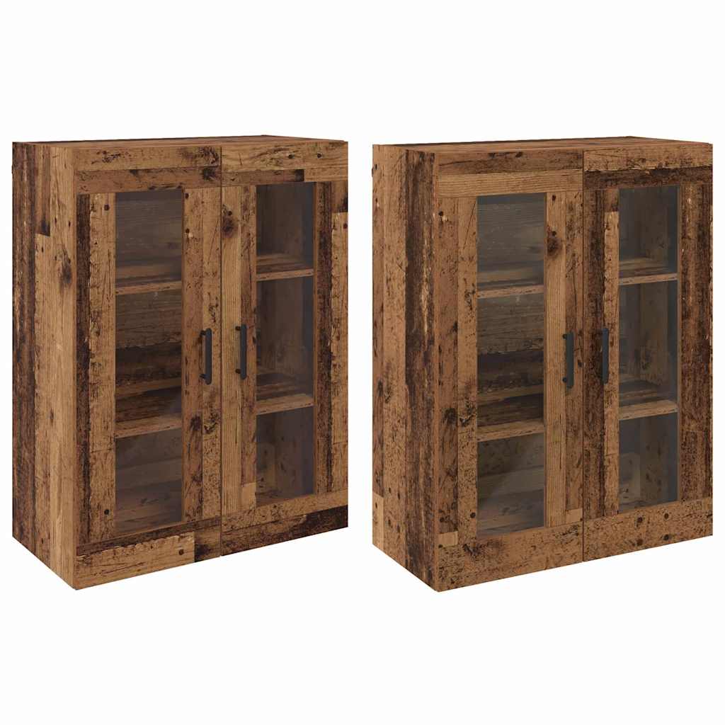 Veggskap Gammelt Tre 2 stk 69.5 x 34 x 90 cm
