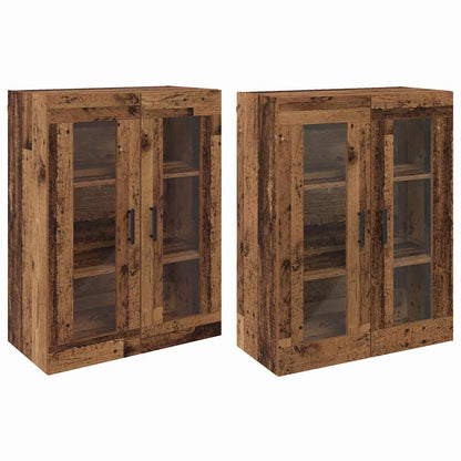 Veggskap Gammelt Tre 2 stk 69.5 x 34 x 90 cm