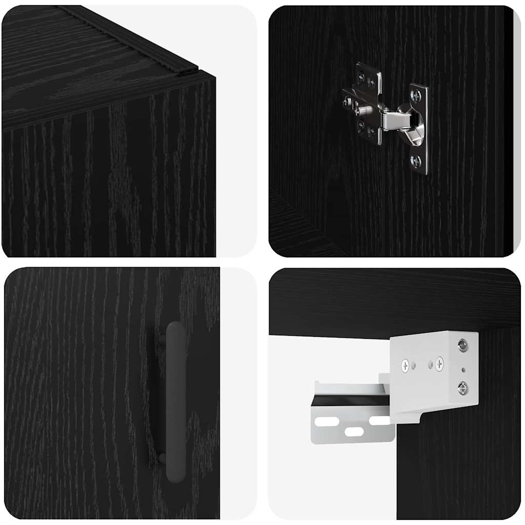 Veggskap Svart Eik 2 stk 69.5 x 34 x 90 cm