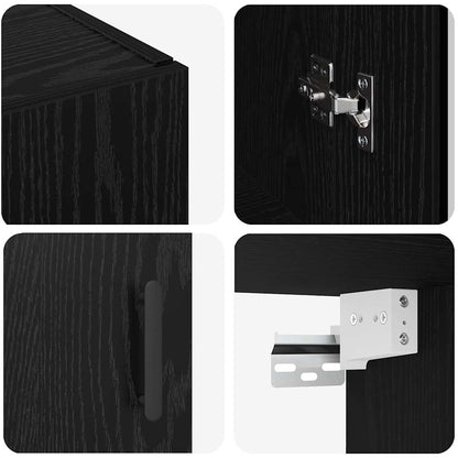 Veggskap Svart Eik 2 stk 69.5 x 34 x 90 cm