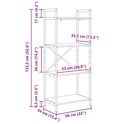 Bokhylle Gammelt Tre 56 x 34 x 133,5 cm