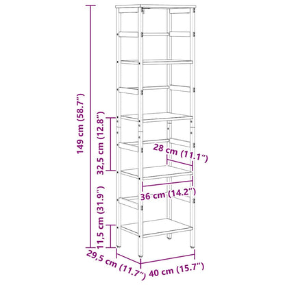 Bokhylle Sonoma eik 40 x 29,5 x 149 cm Konstruert tre