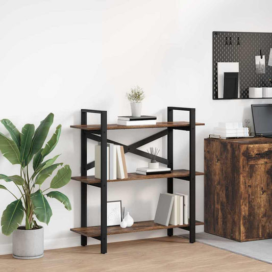 Bokhylle Røkt eik 100 x 33,5 x 102 cm Konstruert tre