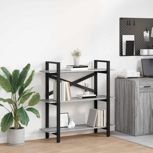 Bokhylle Grå Sonoma 100 x 33,5 x 102 cm Konstruert tre