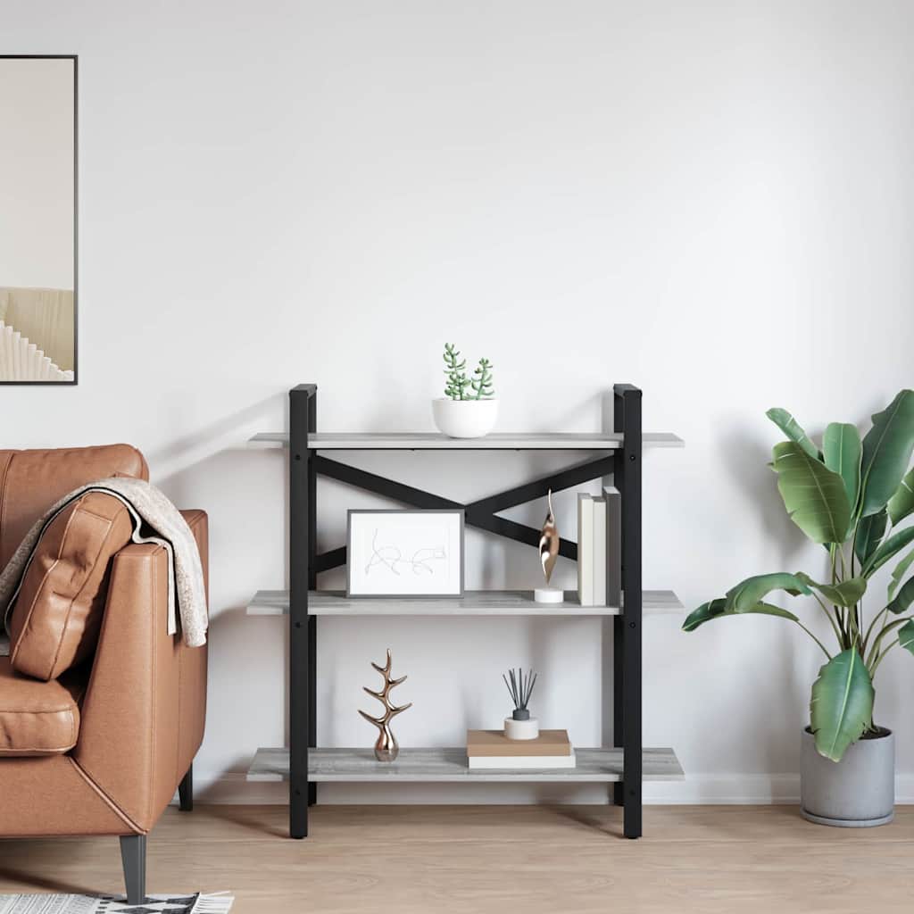 Bokhylle Grå Sonoma 100 x 33,5 x 102 cm Konstruert tre