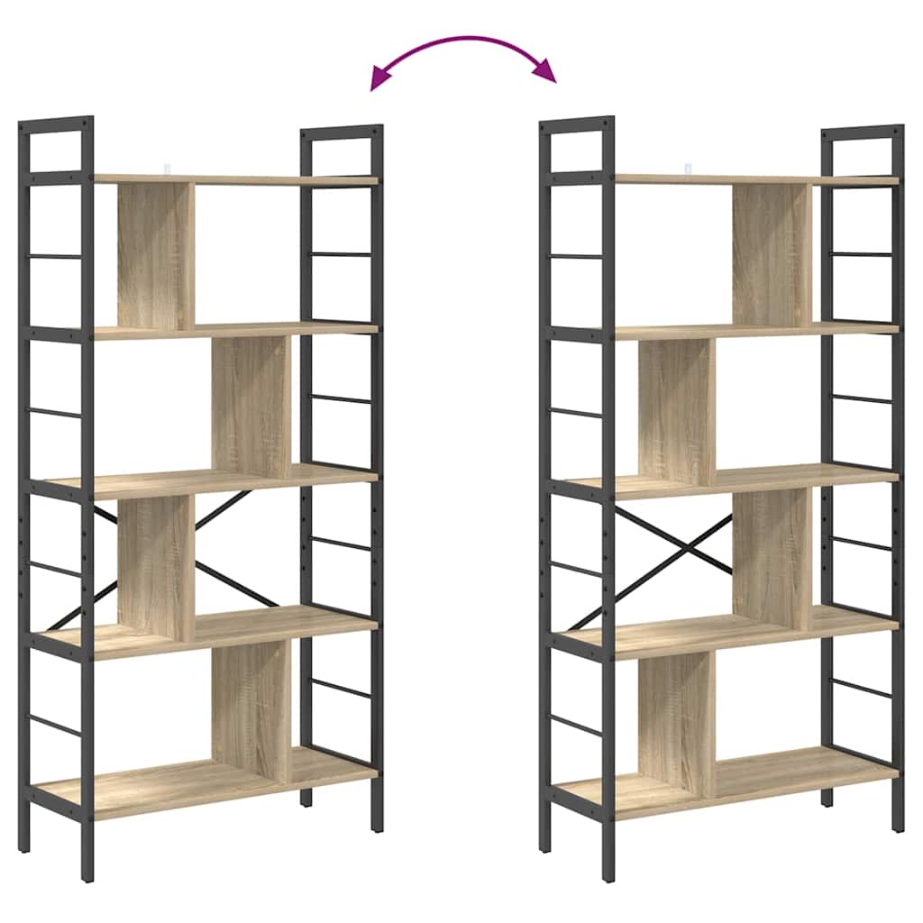 Bokhylle Sonoma eik 75 x 30 x 156 cm Konstruert tre