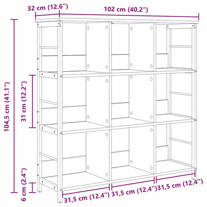 Bokhylle Sonoma eik 102 x 32 x 104,5 cm Konstruert tre