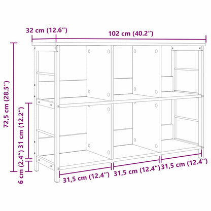 Bokhylle Sonoma eik 102 x 32 x 72,5 cm Konstruert tre