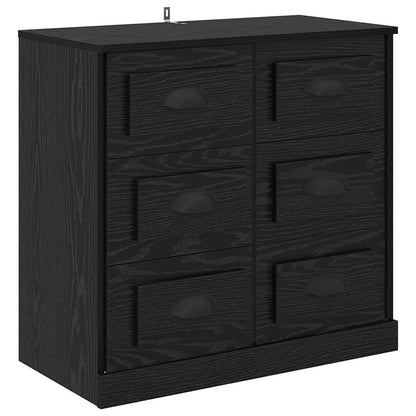 Skap 2 pcs Svart Eik 70 x 35,5 x 67,5 cm Konstruert tre