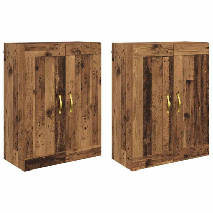 Vegghengt skap Veggmontert 2 pcs Gammelt tre 69,5 x 34 x 90 cm