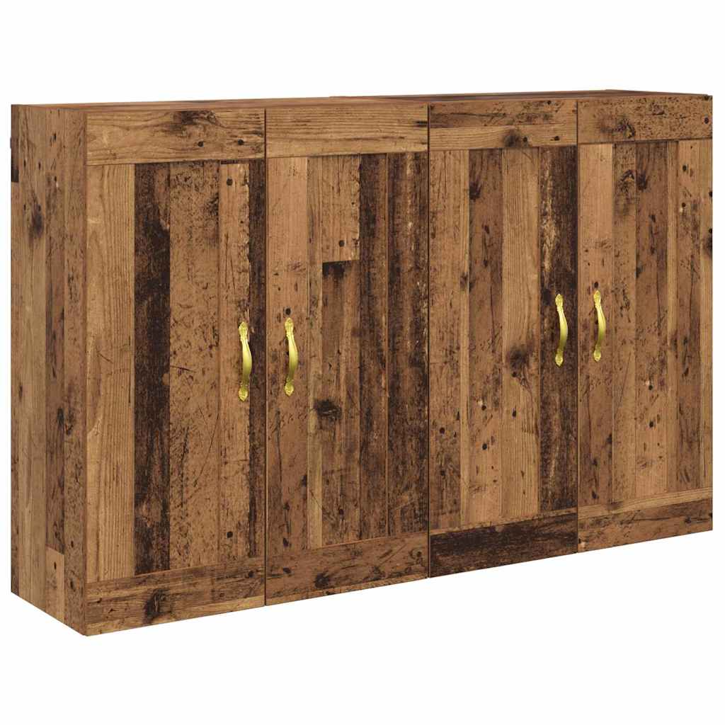 Vegghengt skap Veggmontert 2 pcs Gammelt tre 69,5 x 34 x 90 cm