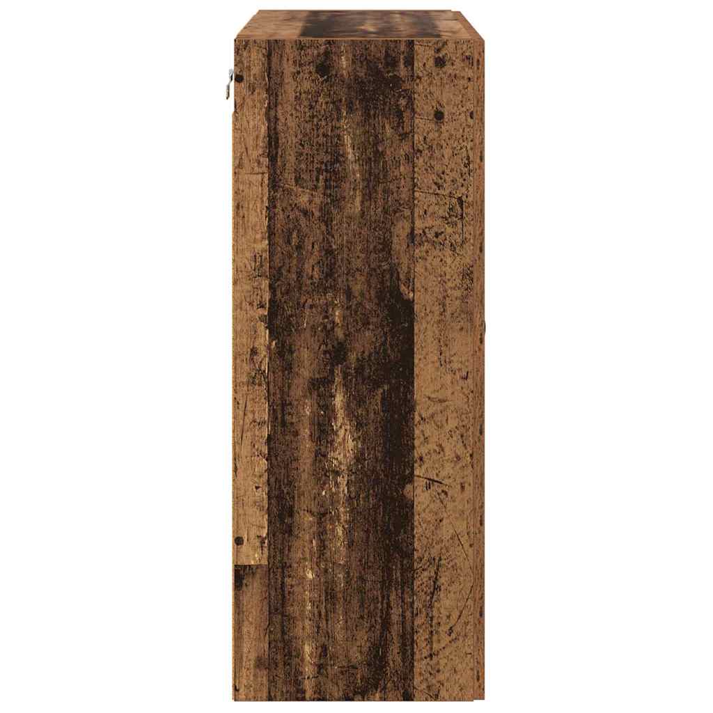 Vegghengt skap Veggmontert 2 pcs Gammelt tre 69,5 x 34 x 90 cm