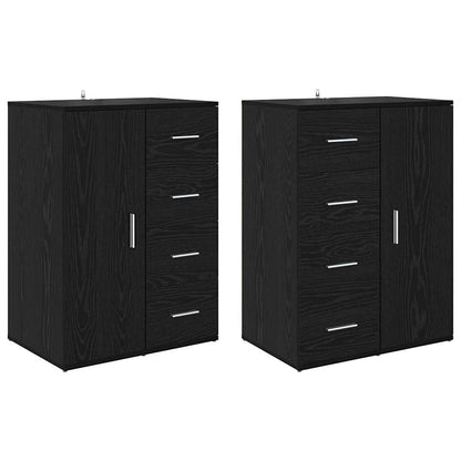 Skap Corona 2 pcs Svart Eik 59 x 39 x 80 cm Konstruert tre