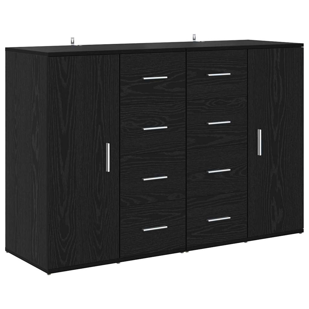 Skap Corona 2 pcs Svart Eik 59 x 39 x 80 cm Konstruert tre