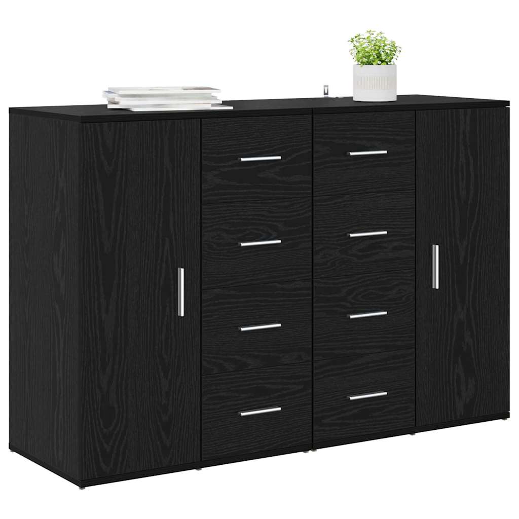 Skap Corona 2 pcs Svart Eik 59 x 39 x 80 cm Konstruert tre