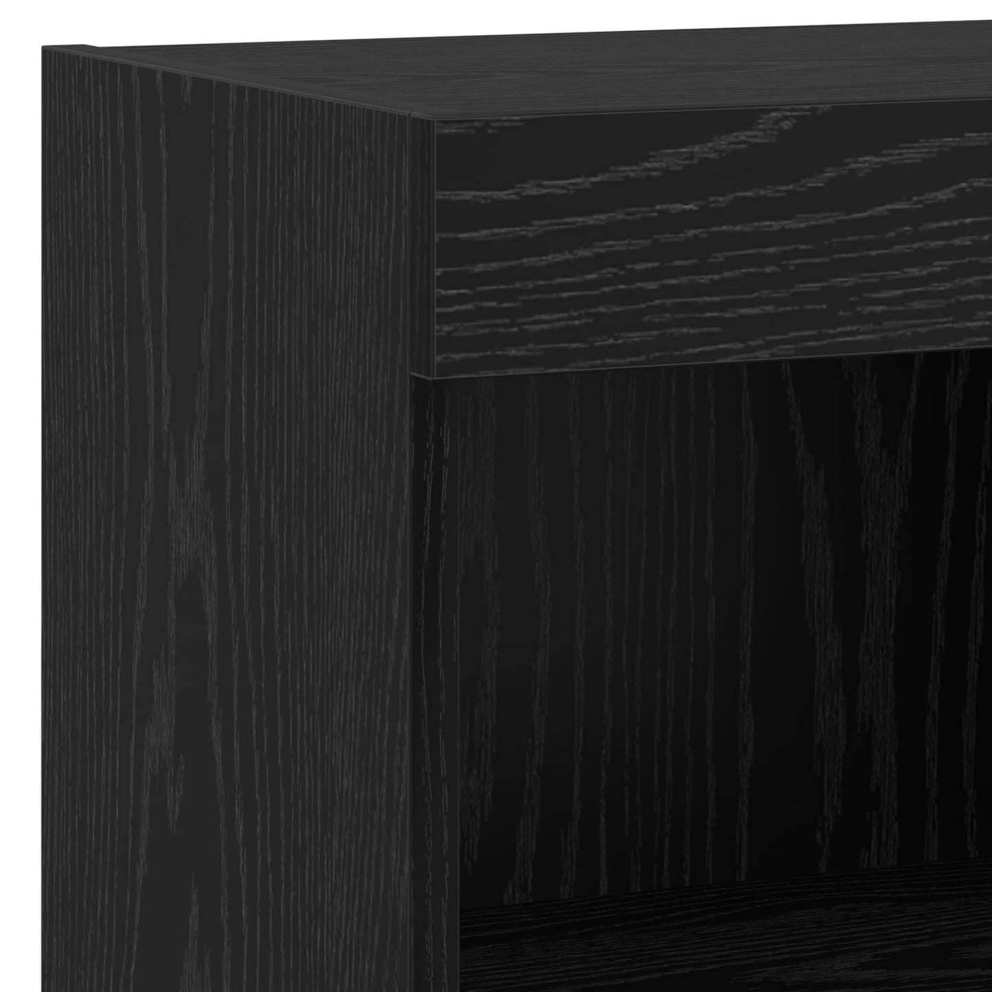 TV Veggskap med LED -stripelys 4 pcs Svart Eik Konstruert tre