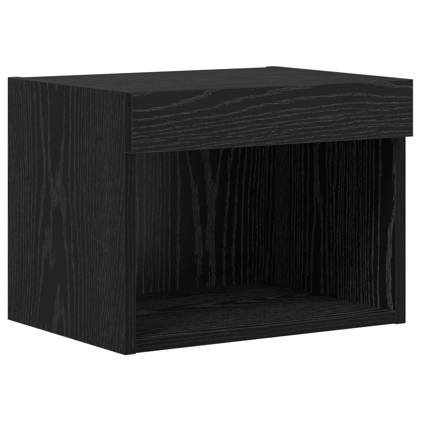 TV Veggskap med LED -stripelys 4 pcs Svart Eik Konstruert tre
