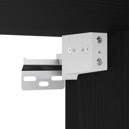 TV vegghyllesett med LED 5 pcs Svart Eik Konstruert tre