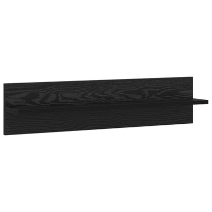 TV vegghyllesett med LED 5 pcs Svart Eik Konstruert tre