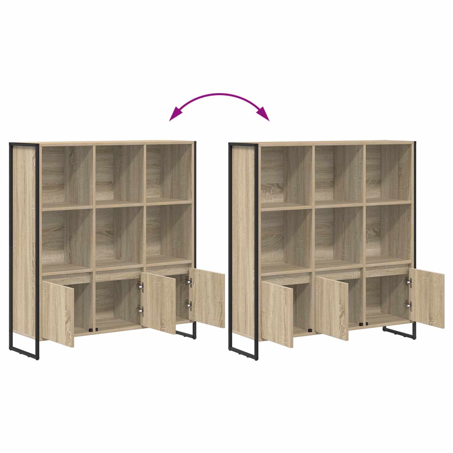 Bokskap 2 pcs Sonoma 99,5 x 30 x 108 cm Konstruert tre